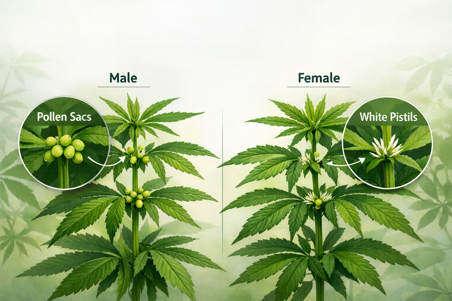 male vs female cannabis plant